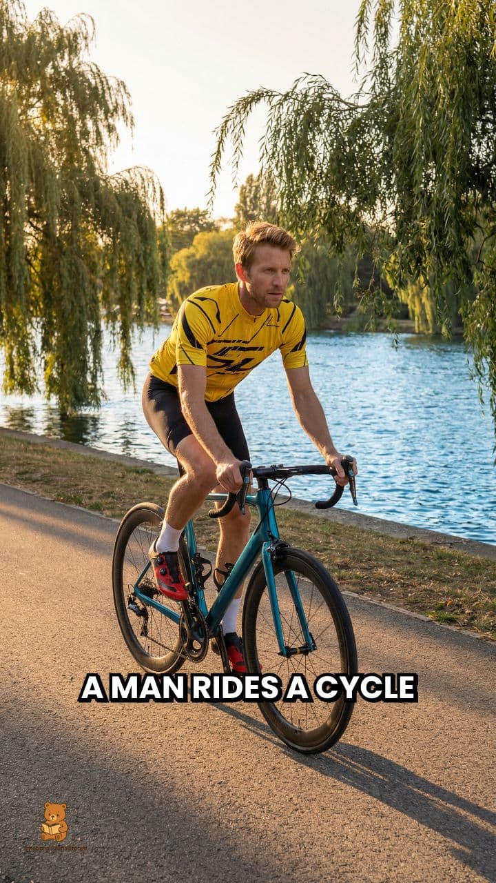 Cyclist Toppled by a Duck