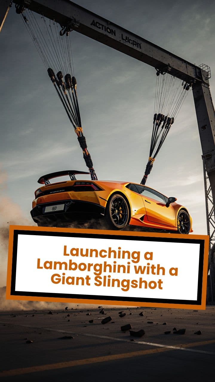 Launching a Lamborghini with a Giant Slingshot
