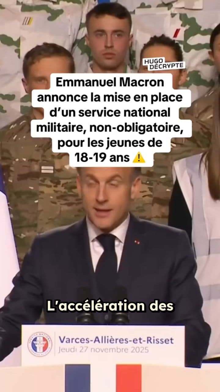 Service national militaire pour la génération actuelle