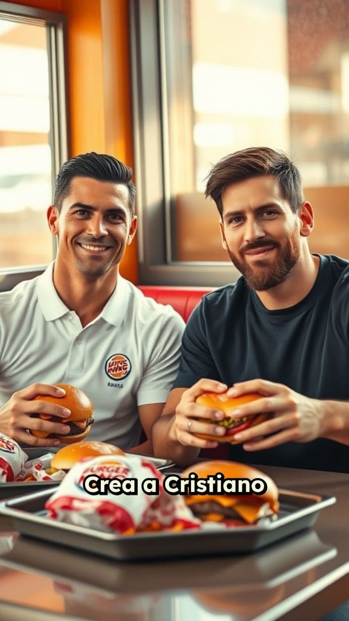 Cristiano y Messi en Burger King