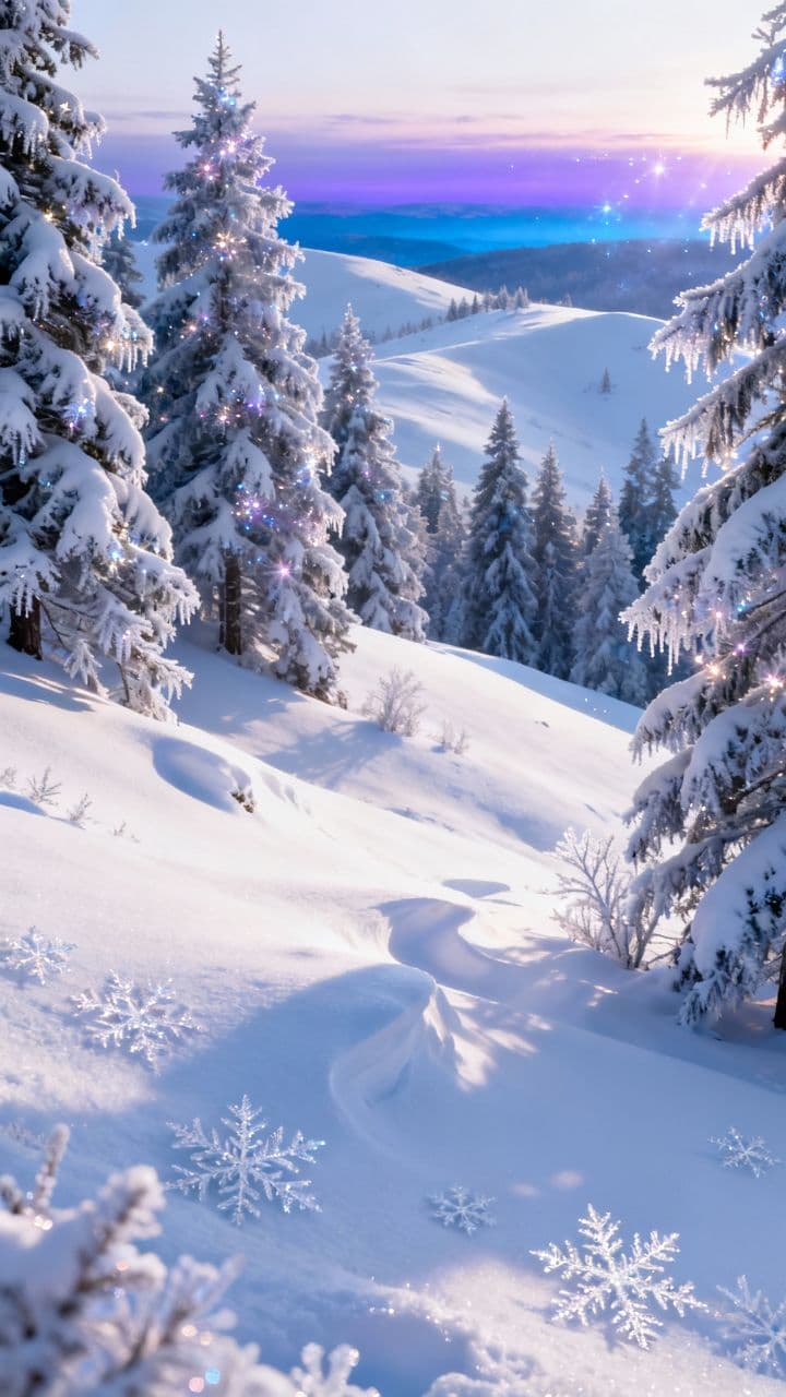 Зимнее волшебство новогодней ночи