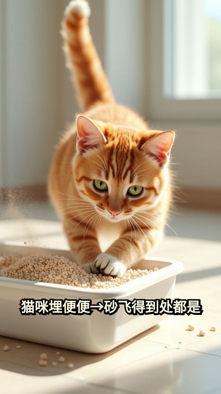 猫咪的砂子乱飞
