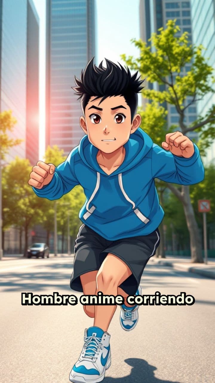 Hombre anime en acción