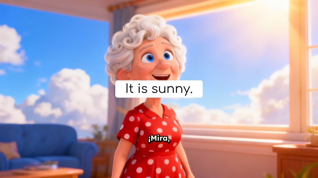 Lección 8: Tiempo y clima - La ventana de Sara y Leo