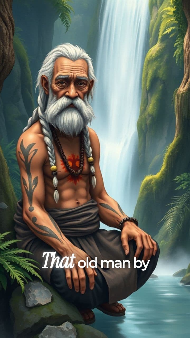 Spirit Walker by the Waterfall