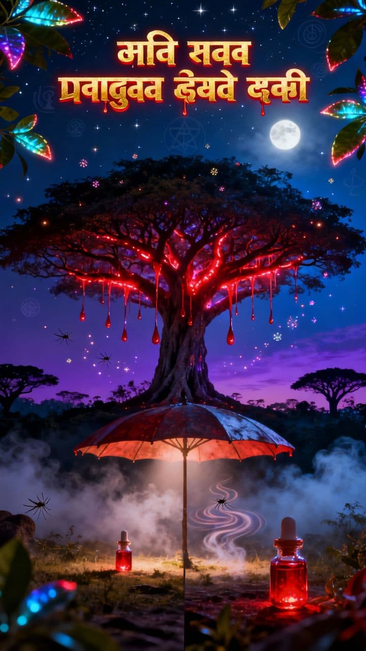 रात में जागता ड्रैगन ब्लड ट्री