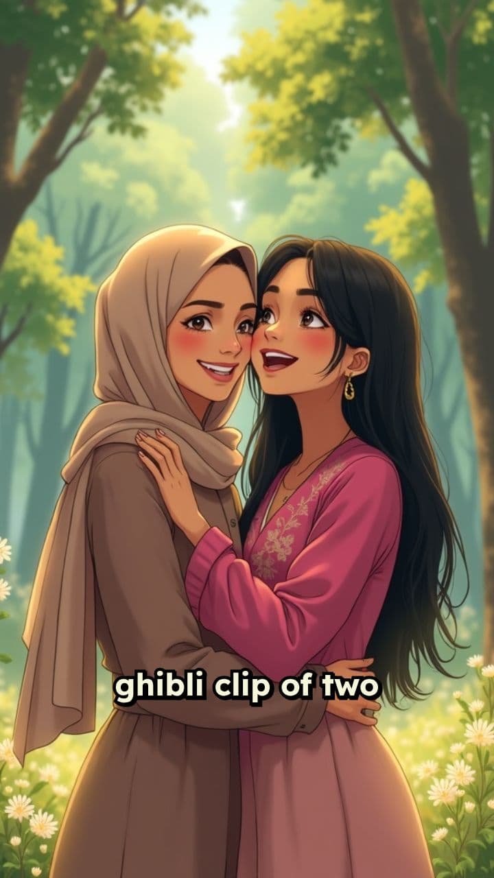 Best Friends Embrace Across Cultures