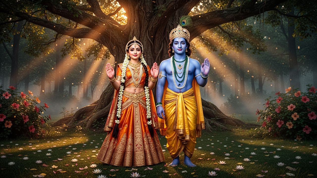 Radha Rani Blessings with Krishna