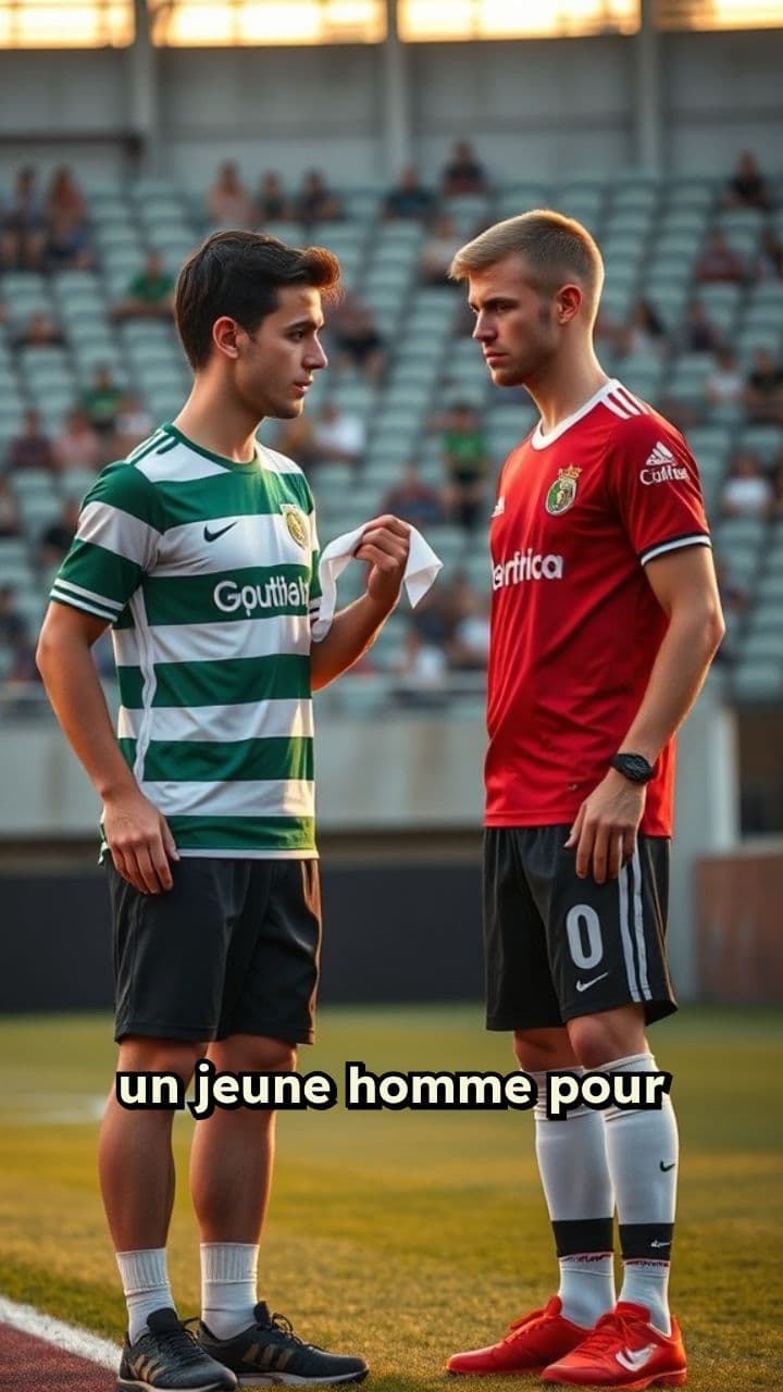 Mouchoir échangé entre supporters sportifs