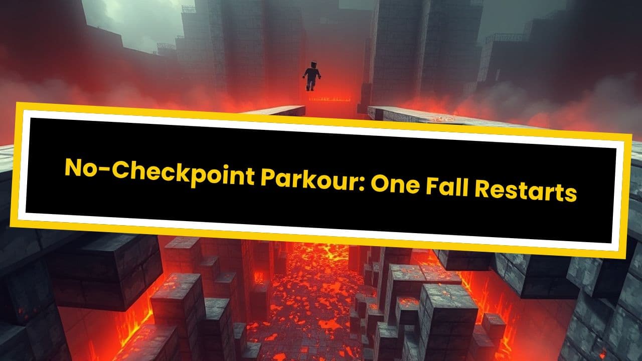No-Checkpoint Parkour: One Fall Restarts
