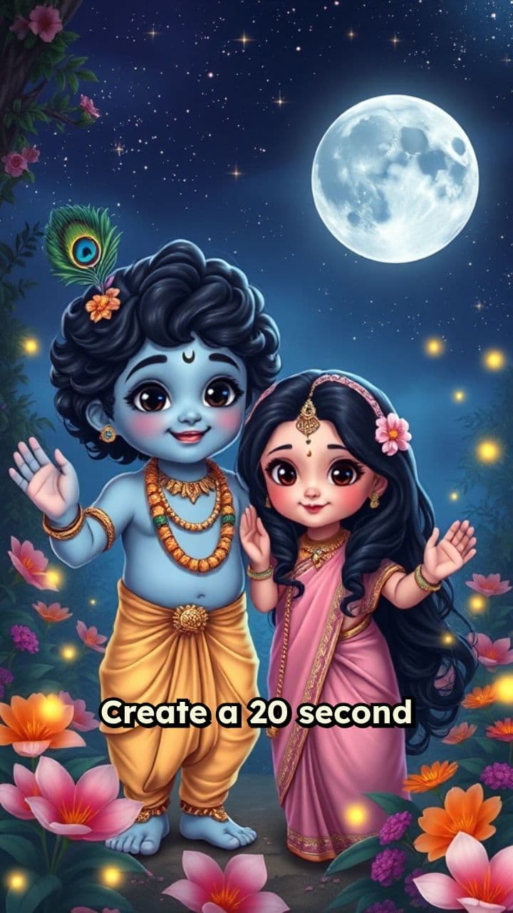 Baby Krishna and Radha New Year Blessings