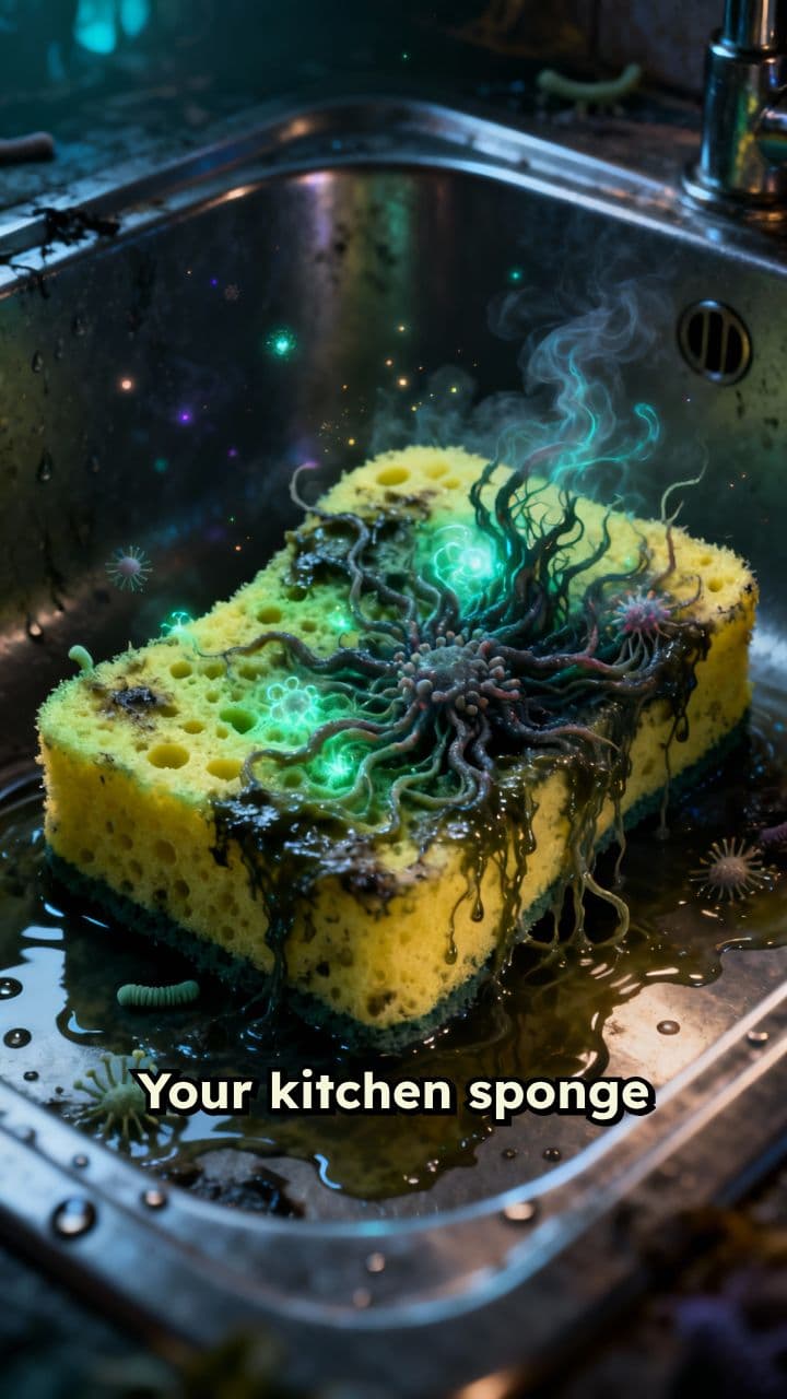 The Hidden Dangers of Kitchen Sponges #InterestingFacts #DidYouKnow #LearnOnTikTok #WeirdFacts #MindBlowingFacts #FunFactsDaily #ScienceFacts #FactTok #FYP