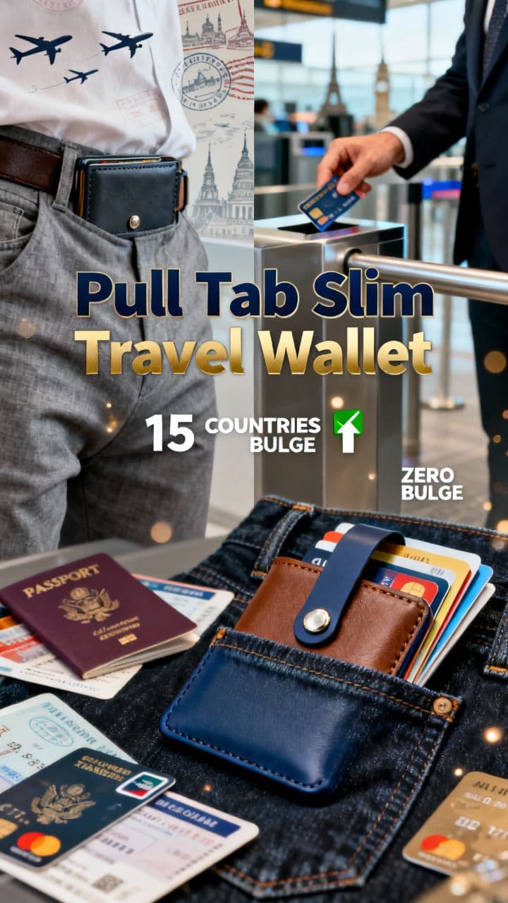 Pull Tab Slim Travel Wallet