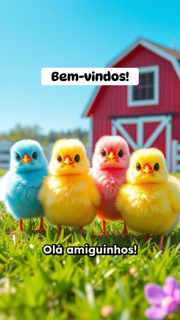 Galinhas Coloridas na Fazenda