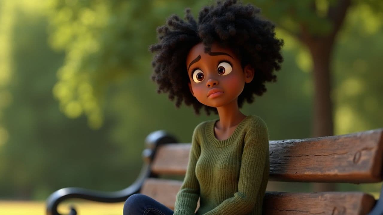 Woman's Emotional Journey on a Bench