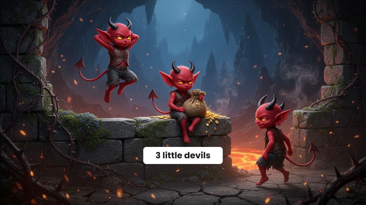 Three Little Devils Over the Wall