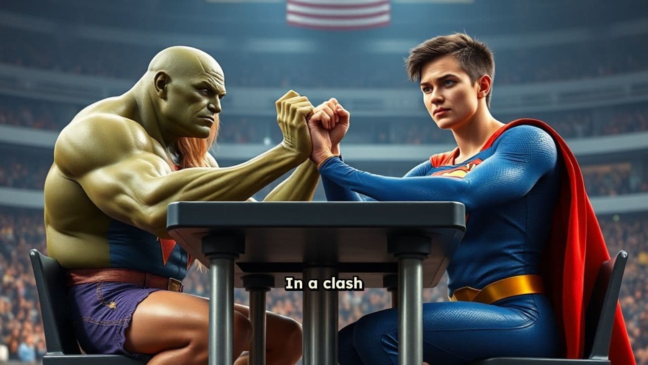 Supergirl vs. Hulk Armwrestle
