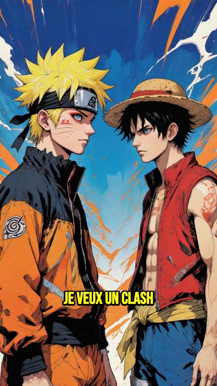 Confrontation entre Naruto et Luffy