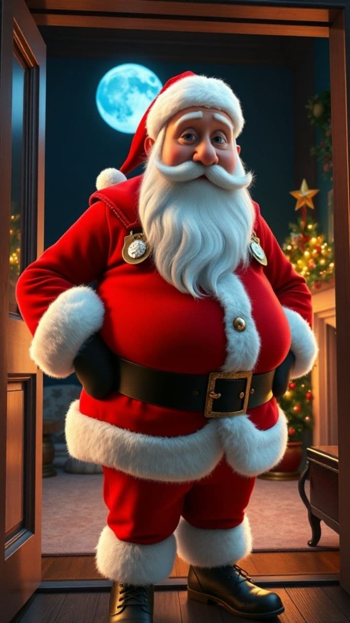 Babbo Natale entra dalla porta