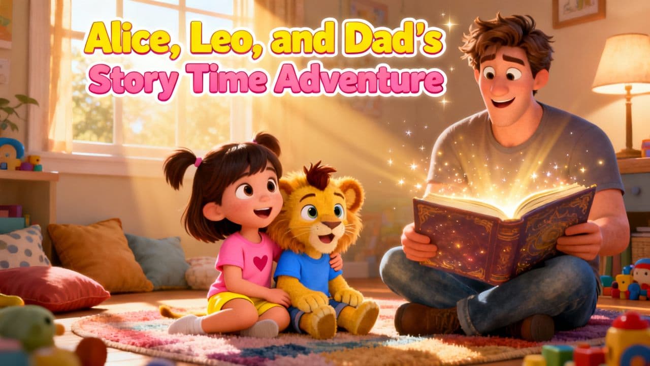 Alice, Leo, and Dad's Story Time Adventure