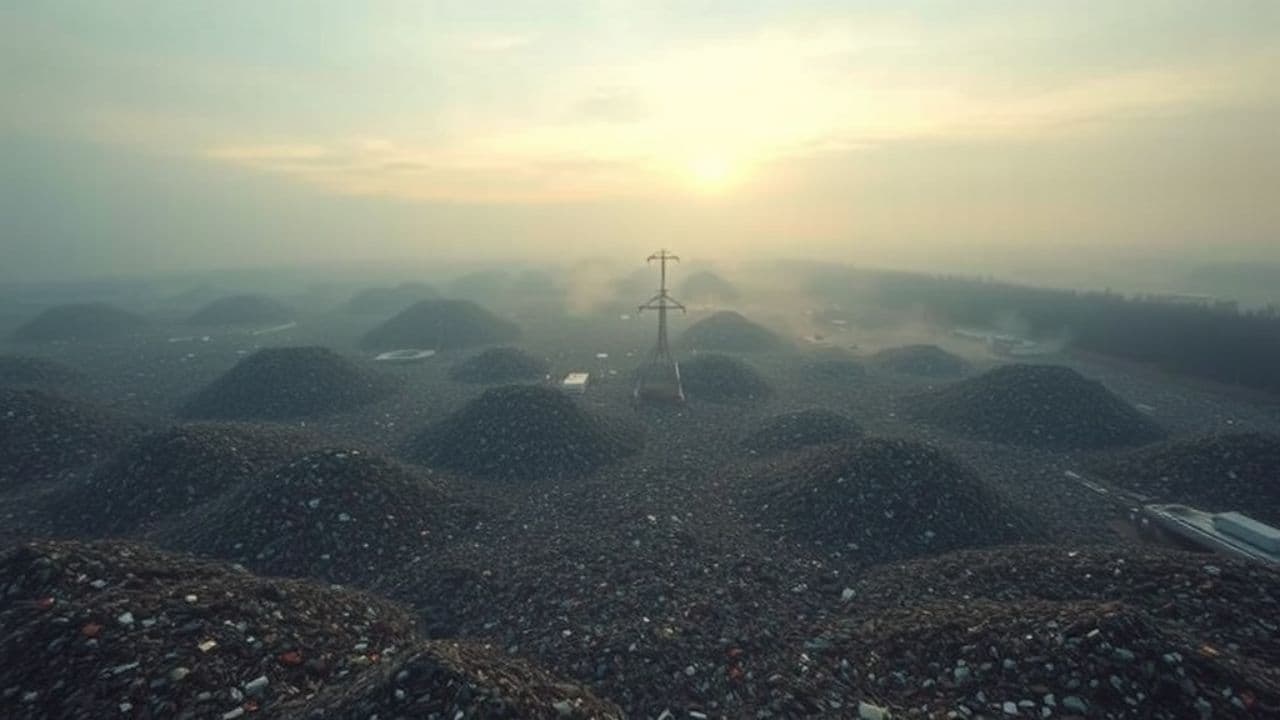 Одинокий ребенок на свалке