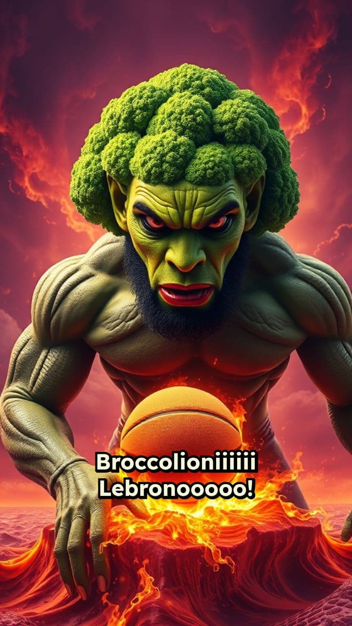 Broccolioni Lebrono: The Fiery Dunk!