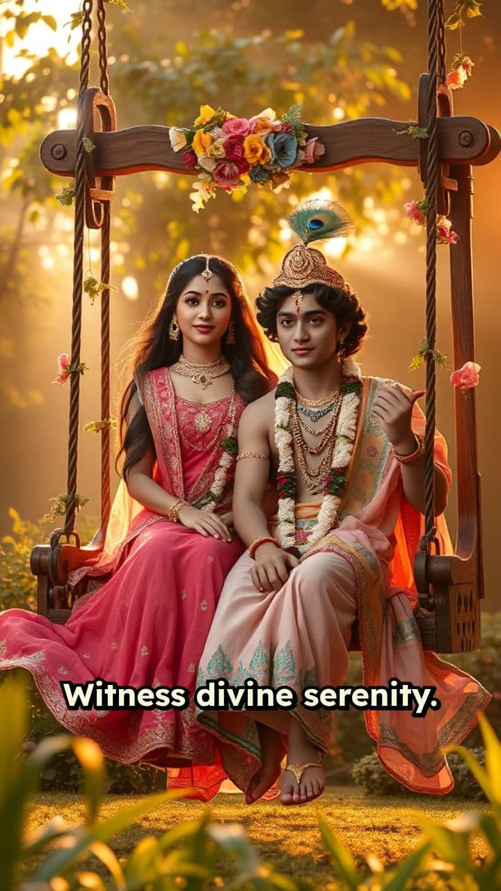 Divine Serenity: Radha and Krishna in Vrindavan