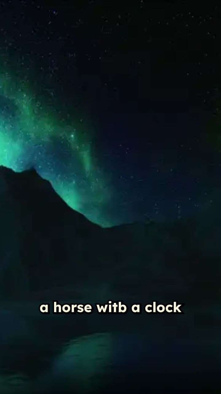 A Horse with a Clock in the Park