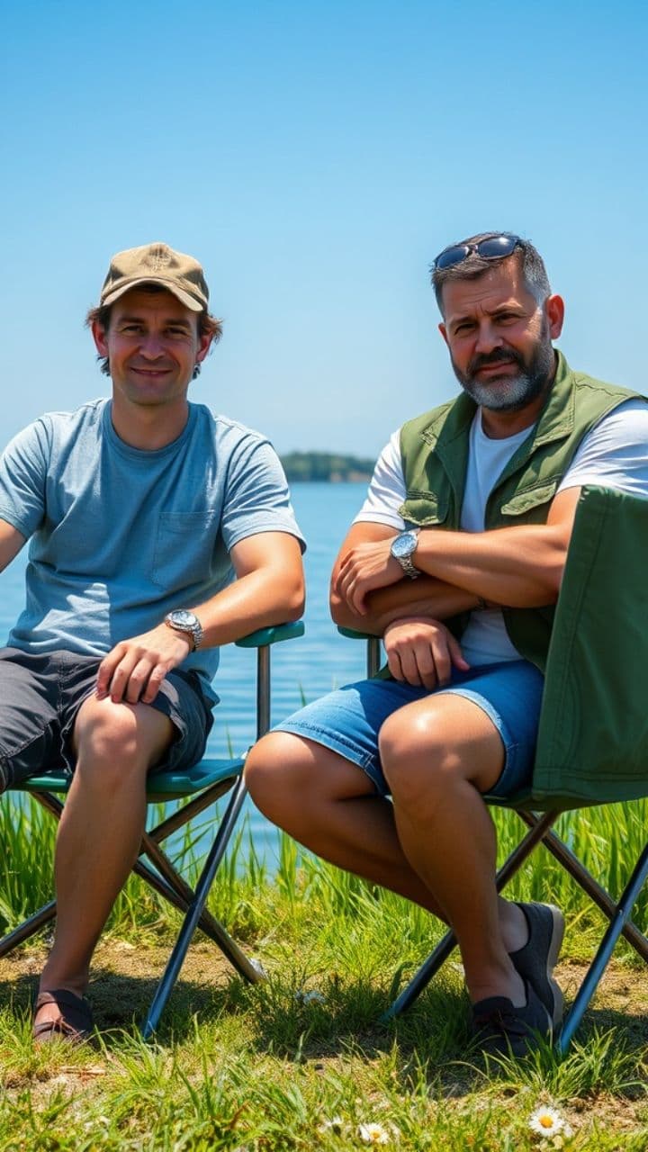 Pescari amatori pe malul bălții