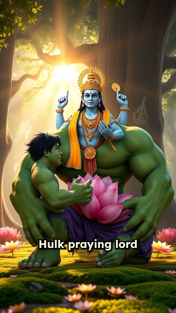 Hulk Prays to Lord Vishnu in Forest