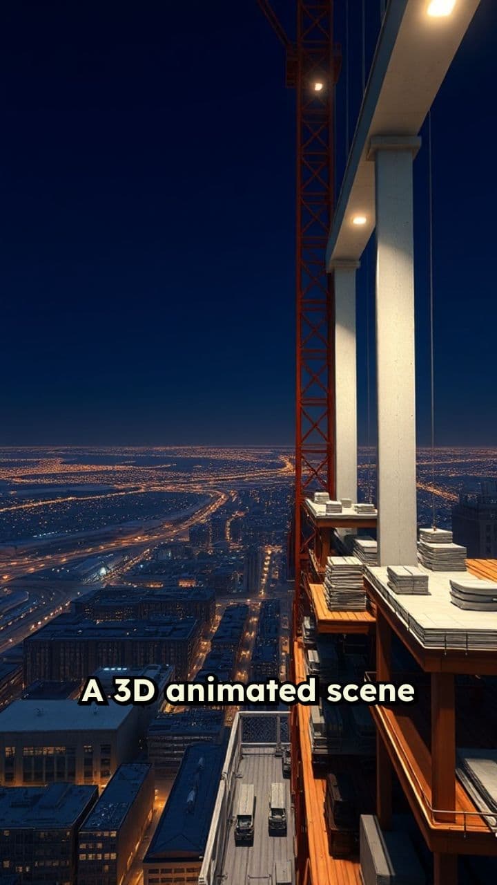 New Year Fireworks at High-Rise Site