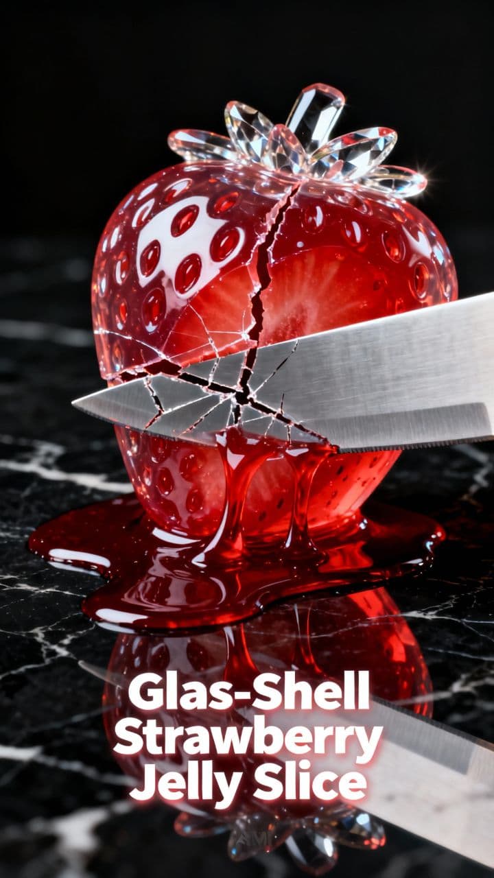 Glass-Shell Strawberry Jelly Slice