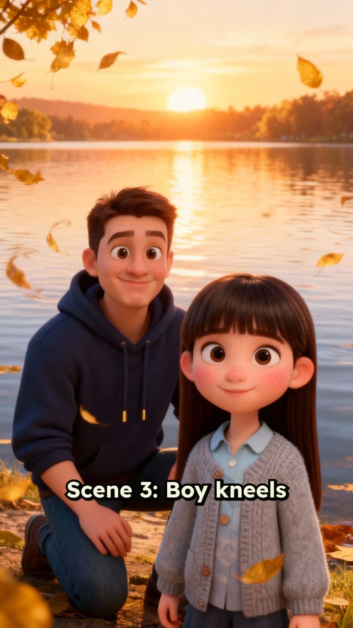 Autumn Proposal by the Lakeside