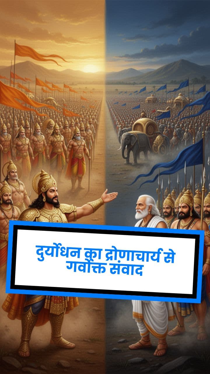 दुर्योधन का द्रोणाचार्य से गर्वोक्त संवाद