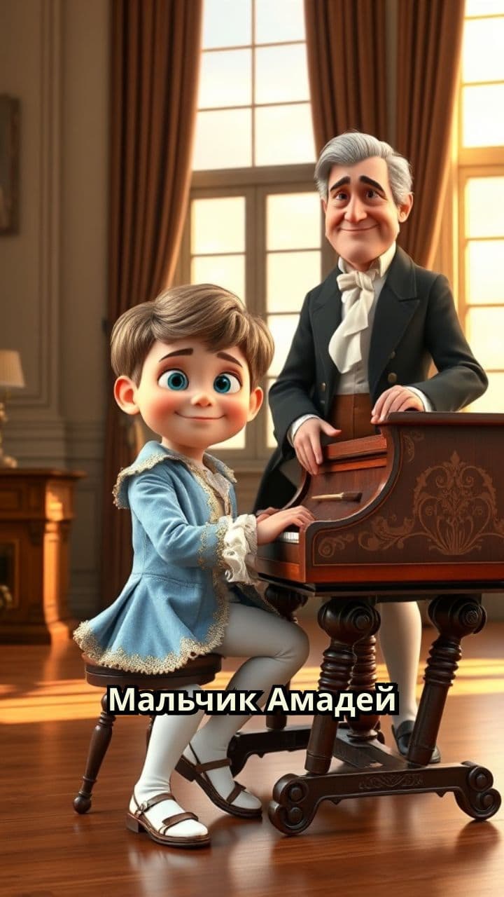 Юный гений музыки Амадей Моцарт