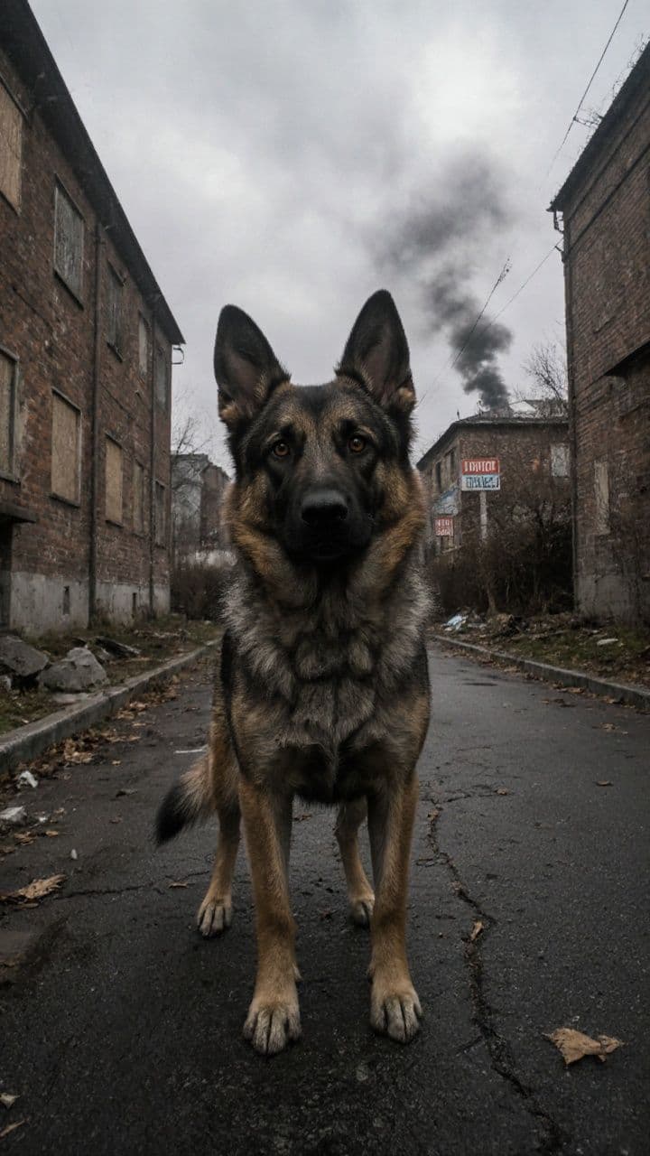 Sasha, la perra heroína de Ucrania