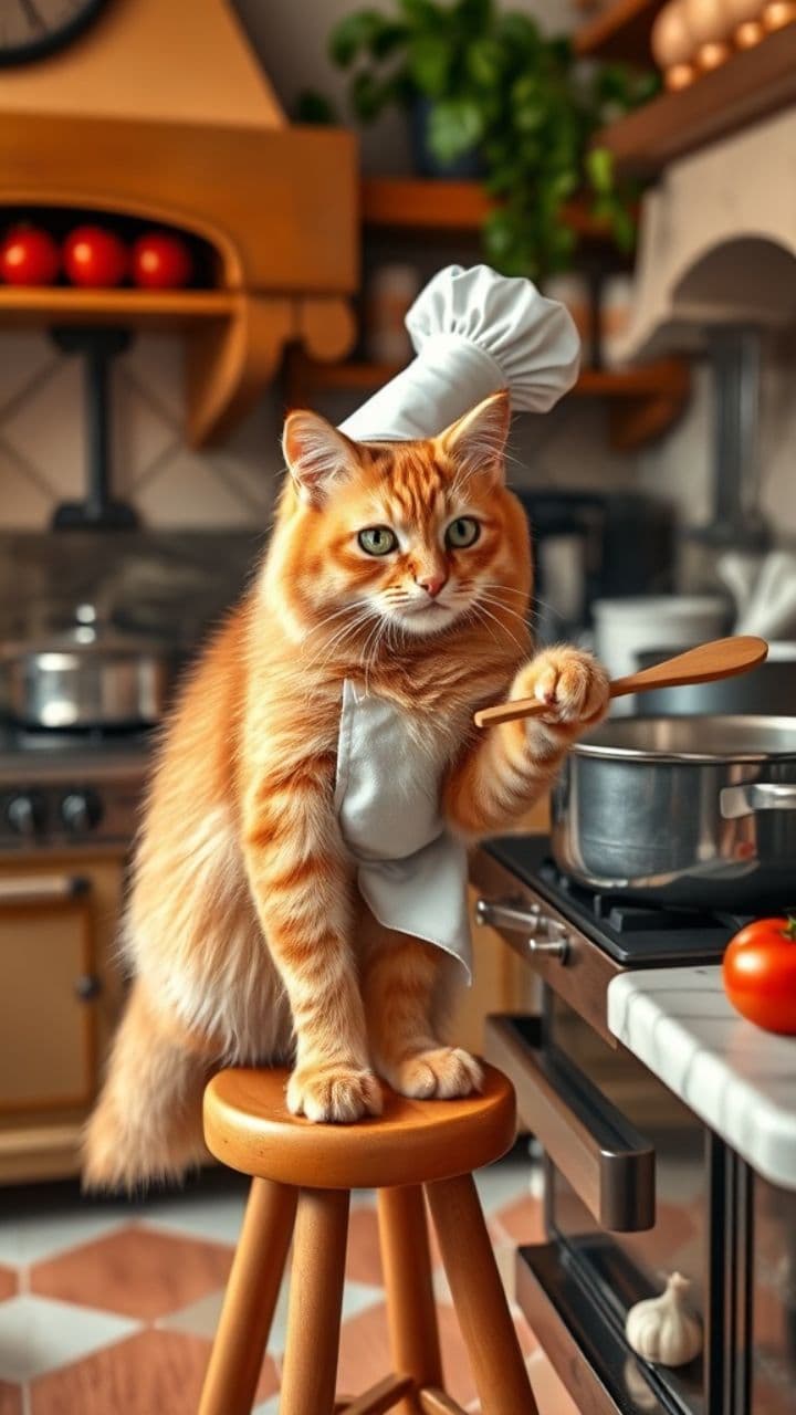 Chef Cat's Pasta Disaster