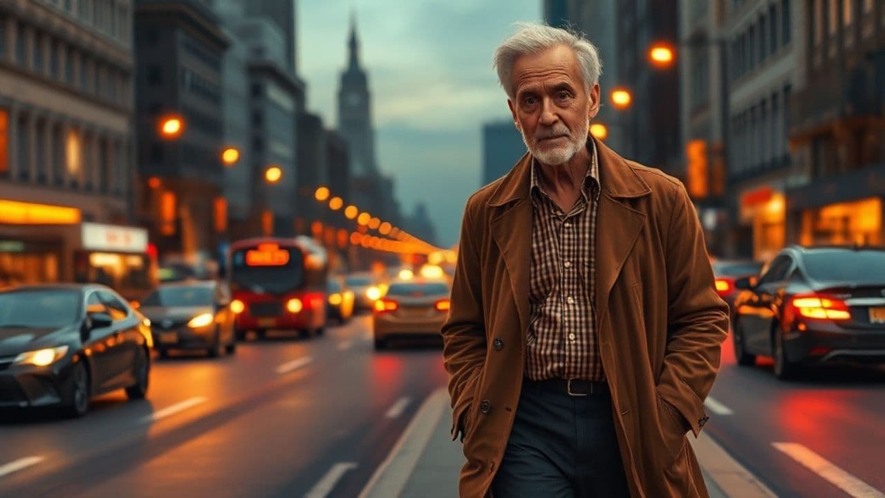 Child Helps Old Man Cross the Road