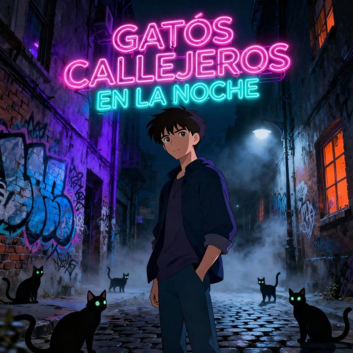 Gatos Callejeros en la Noche