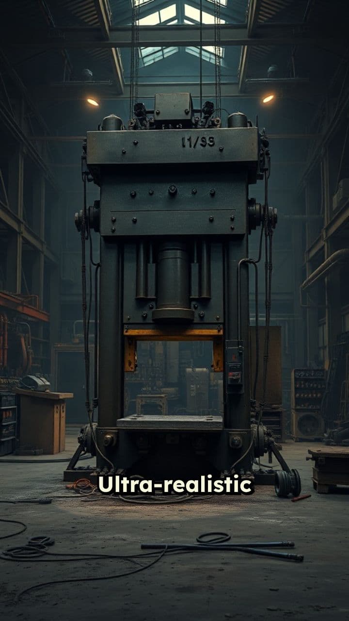 Hydraulic Press on Super-Heated Iron Spiral