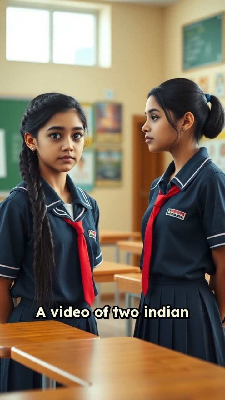 Schoolgirls' Conversation in Classroom