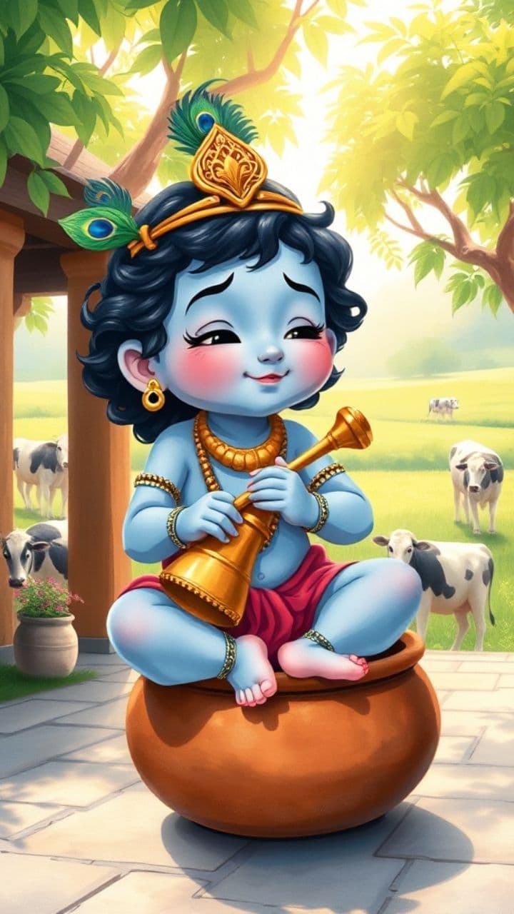 Baby Krishna's Mischief in Vrindavan