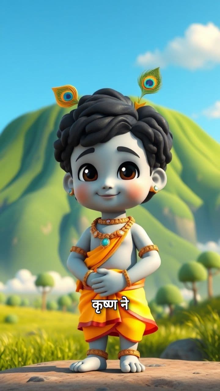 कृष्ण का गोवर्धन पर्वत उठाना