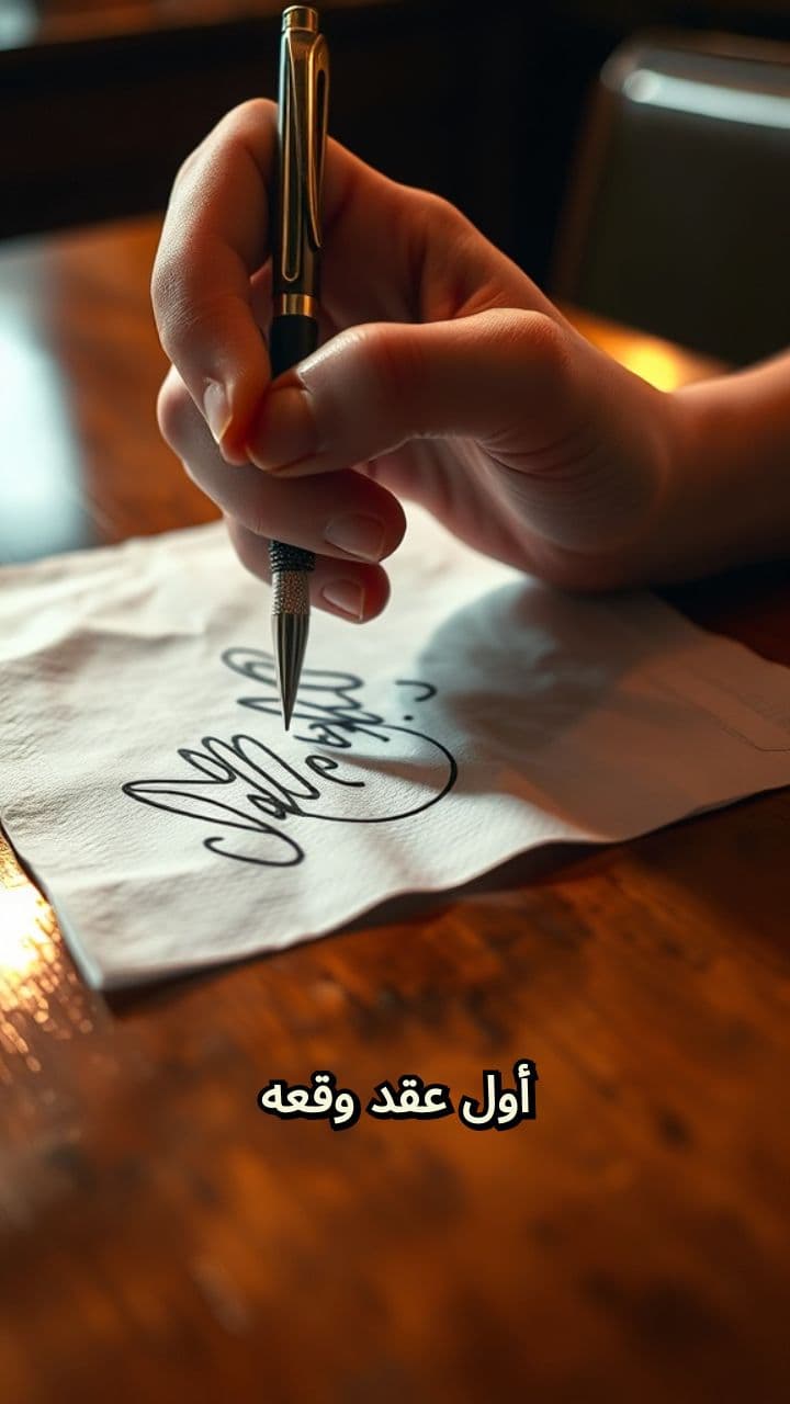 عقد ميسي التاريخي على منديل طعام