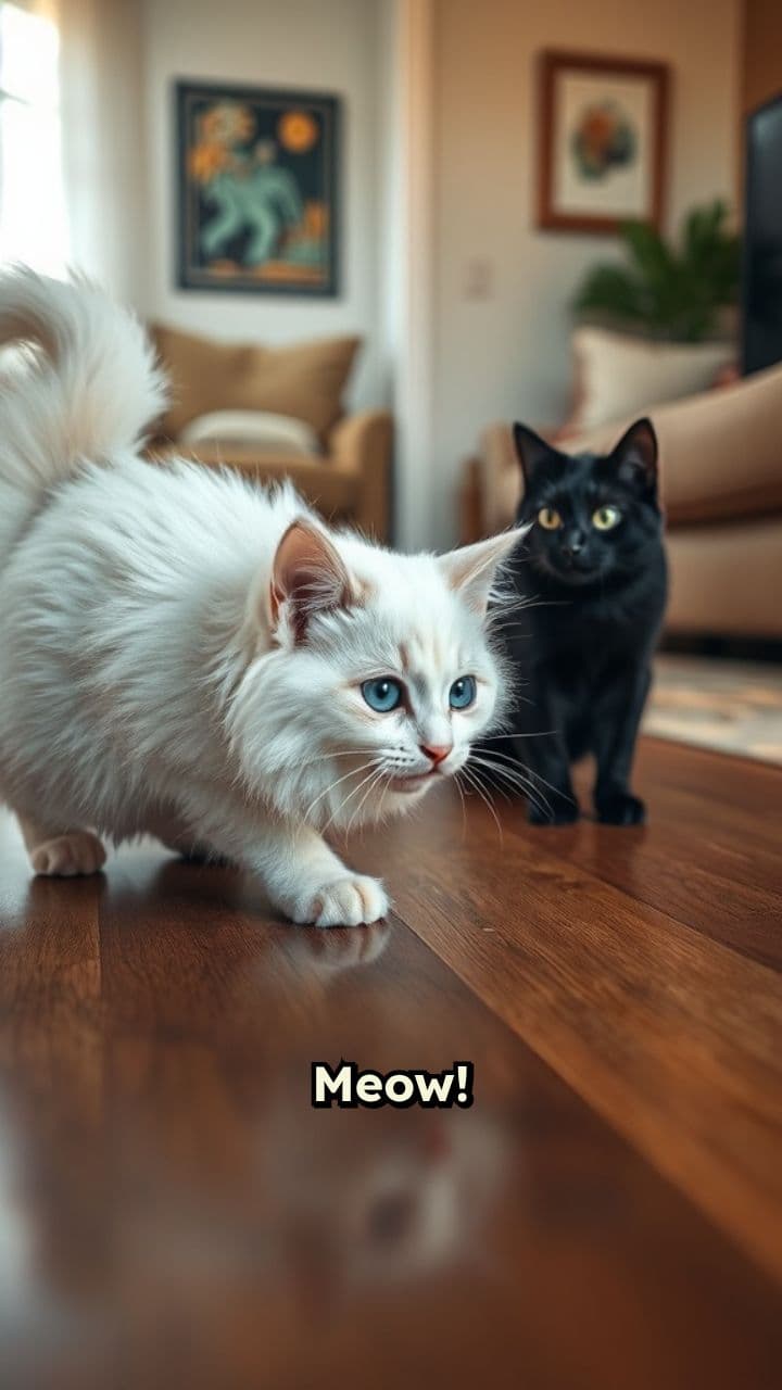 Playful Paws: A Feline Face-Off