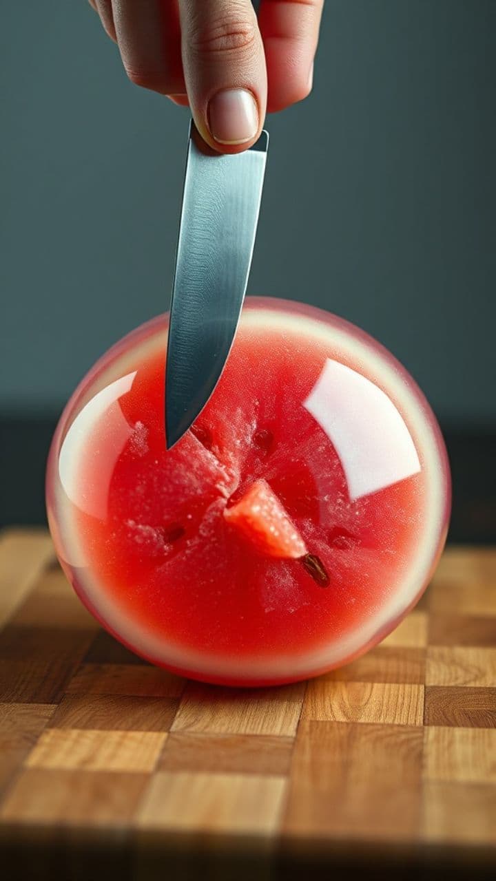 ASMR Glass Watermelon Slicing