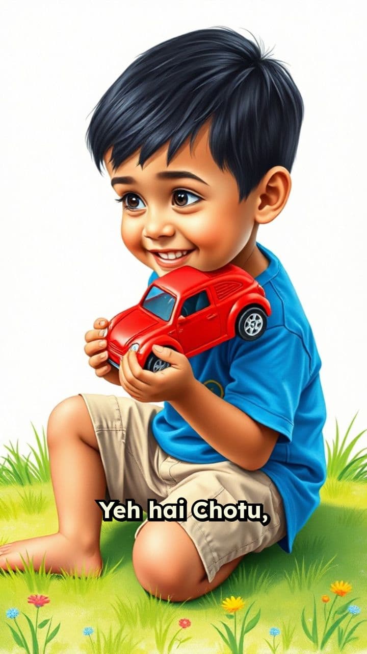 Chotu's Red Toy Car