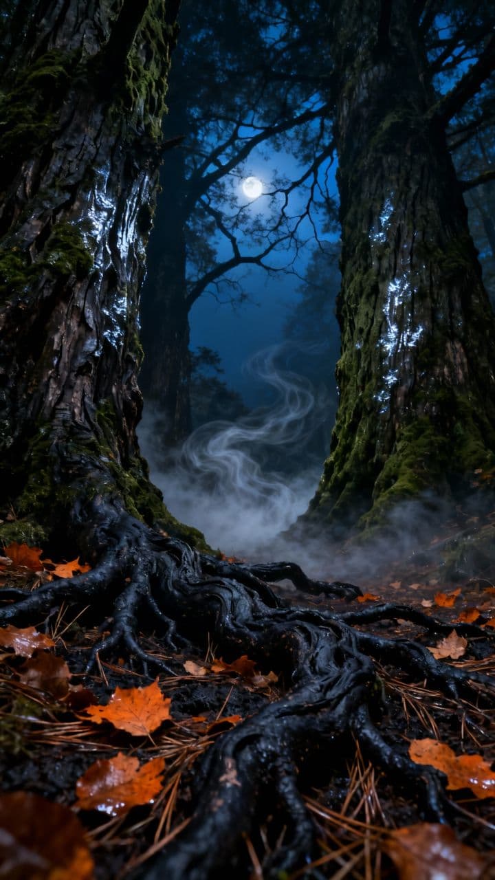 Cinematic Night Forest Fog