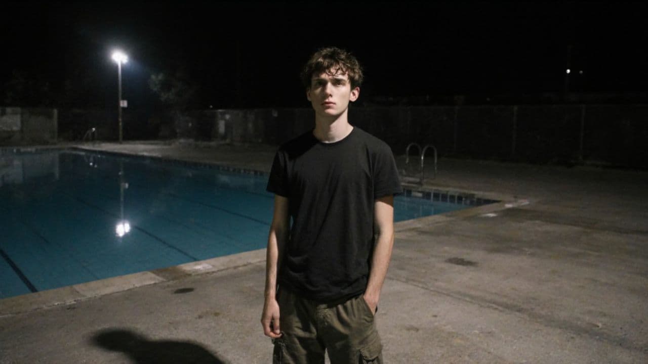 Das Gesicht im leeren Pool