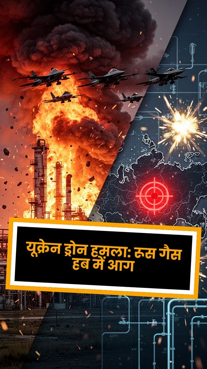 यूक्रेन ड्रोन हमला: रूस गैस हब में आग